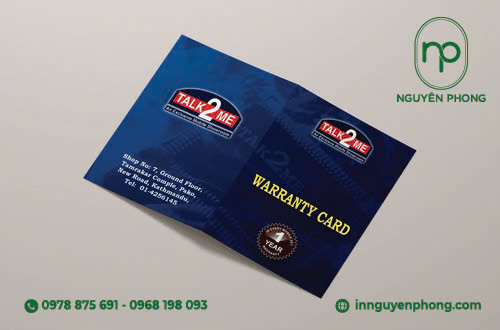 Mẫu phiếu bảo hành dạng gập